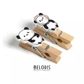 Прищепки декоративные с верёвкой для подвеса «Панда» набор 10 шт.