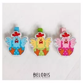 Прищепки в наборе «Курочки» 3 шт., 1.5×10×5 см