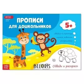 Прописи для дошкольников «Обведи и раскрась», 16 стр.