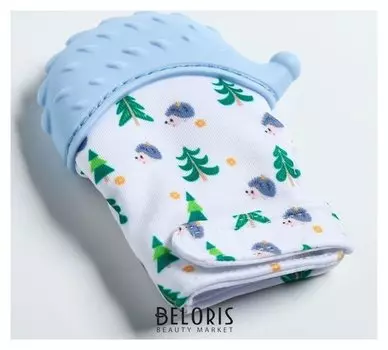 Прорезыватель рукавичка Ежик на липучке