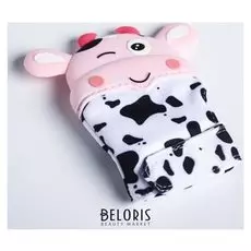 Прорезыватель рукавичка «Коровка», на липучке