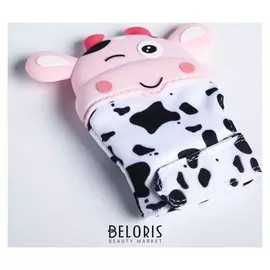 Прорезыватель рукавичка Коровка, на липучке