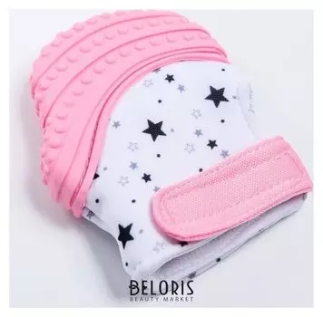 Прорезыватель рукавичка Звездочка на липучке