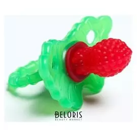 Прорезыватель силиконовый Ягодка-пустышка, цвет красный