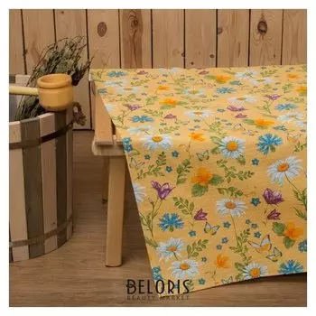 Простыня для бани "Русское поле" 145х 180 см, хлопок вафельное полотно