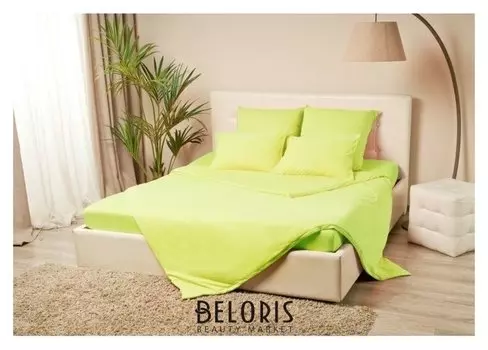 Простыня на резинке «Купу-купу», 160х200х20 см, салатовый, трикотаж