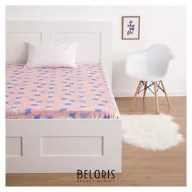 Простыня прямоугольная экономь и Я "Котики" 150*210 см, бязь 120 гр/м2, 100% хл