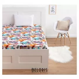 Простыня прямоугольная экономь и Я "Крутые скейтеры" 150*210 см, бязь 120 гр/м2, 100% хл