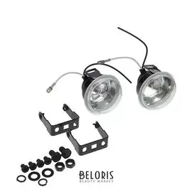 Противотуманная фара Ip65, 6 Вт, 12 В, H3, D60 мм, стекло прозрачное, комплект 2шт