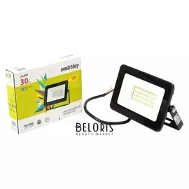 Прожектор светодиодный Smartbuy FL Smd, 30 Вт, 6500 K, 2400 Лм, Ip65, холодный белый