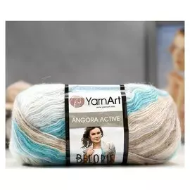 Пряжа "Angora Active" 25% мохер, 75% акрил 500м/100гр (852 бир-крем-бел)