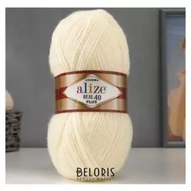 Пряжа "Angora Real 40 Plus" 40% шерсть, 60% акрил 225м/100гр (01 молочный)