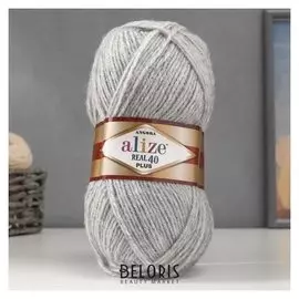 Пряжа "Angora Real 40 Plus" 40% шерсть, 60% акрил 225м/100гр (614 св.серый)