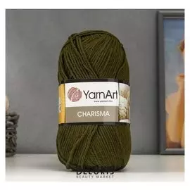 Пряжа "Charisma" 80% шерсть, 20% акрил 200м/100гр (530 т.олива)