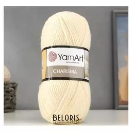 Пряжа "Charisma" 80% шерсть, 20% акрил 200м/100гр (7003 молочный)