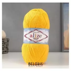 Пряжа "Cotton Gold Fine" 55% хлопок, 45% акрил 660м/100гр (216 канарейка)