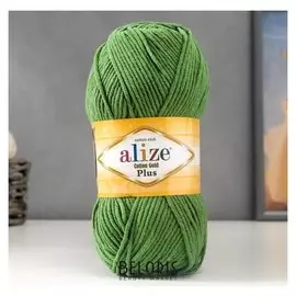 Пряжа "Cotton Gold Plus" 55% хлопок, 45% акрил 200м/100гр (492 трава)