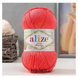 Пряжа "Diva Baby" 100% микрофибра 350м/100гр (379 коралл)