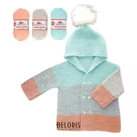 Пряжа "Everyday Senfoni" 100% антипилинг акрил 196м/100гр набор 3шт (71014 оранж-голубой)