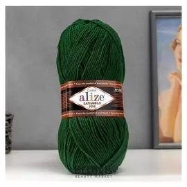 Пряжа "Lanagold Fine" 49% шерсть, 51% акрил 390м/100гр (118 зелёный)