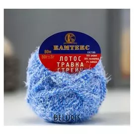 Пряжа "Лотос травка стрейч" 70% акрил, 28% полиамид, 2% лайкра 80м/50гр (018 мадонна)