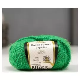 Пряжа "Лотос травка стрейч" 70% акрил, 28% полиамид, 2% лайкра 80м/50гр (044 трава)