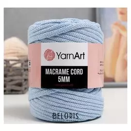 Пряжа "Macrame Cord" 60% хлопок, 40% вискоза/полиэстер 5 мм 85м/500гр (760 св.голубой)
