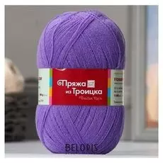 Пряжа "Новая москва" 50% мериносовая шерсть, 50% акрил 1100м/100гр (0394 сирень)
