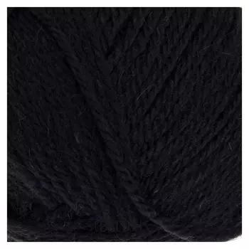 Пряжа "Подмосковная" 50% шерсть, 50% акрил 250м/100гр (0140, черный)