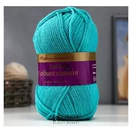 Пряжа " подмосковная Gold" 50% шерсть, 50% акрил 250м/100гр (3859, мята)