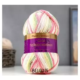 Пряжа " подмосковная Gold" 50% шерсть, 50% акрил 250м/100гр (7358, принт)