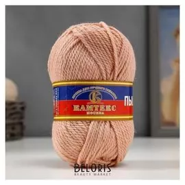 Пряжа "Пышка" 100% импортная п/т шерсть 3-х нит. 110м/100гр (151 персик св)