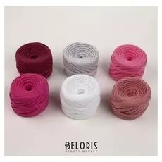 Пряжа трикотажная 25м/85гр, ширина нити 7-8 мм, набор 6 шт ( 12)