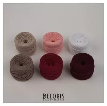 Пряжа трикотажная 25м/85гр, ширина нити 7-8 мм, набор 6 шт ( 2)