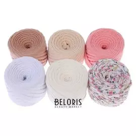 Пряжа трикотажная 25м/85гр, ширина нити 7-8 мм, набор 6 шт ( 7)