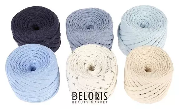 Пряжа трикотажная 25м/85гр, ширина нити 7-8 мм, набор 6 шт ( 11)