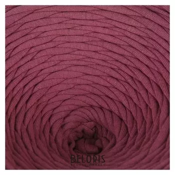 Пряжа трикотажная лицевая 100м/330гр, ширина нити 7-8 мм (Сухая роза)