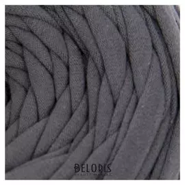 Пряжа трикотажная широкая 50м/170гр, ширина нити 7-8 мм (260 т.серый)