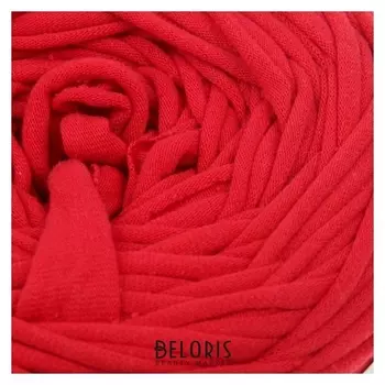 Пряжа трикотажная широкая 50м/170гр, ширина нити 7-8 мм (150 красный мак)