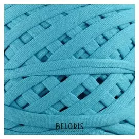 Пряжа трикотажная широкая "Saltera" 100м/300гр, ширина 7-9 мм (28 аквамарин)