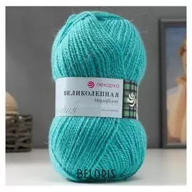 Пряжа "Великолепная" 30% ангора, 70% акрил объёмный 300м/100гр (581-св. изумруд)