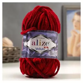Пряжа "Velluto" 100% микрополиэстер 68м/100гр (107 вишня)