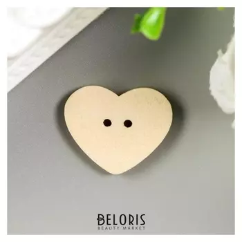 Пуговицы декоративные "Сердце", дерево, 22х20 мм (Набор 18 шт)