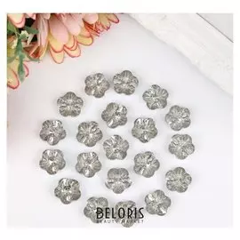 Пуговицы пластик для творчества кристалл "Цветочек" набор 20 шт 1,5х1,5 см