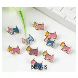 Пуговицы пластик для творчества на ножке "Собачка" набор 10 шт 1,1х1,5 см