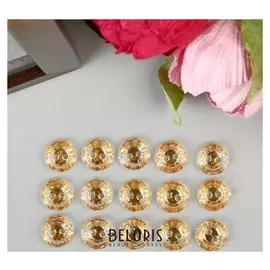 Пуговицы пластик для творчества на полуножке кристалл "Многогранник" набор 15 шт 1,2х1,2см