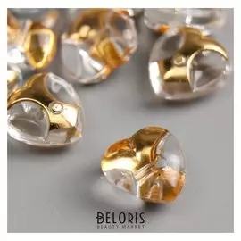 Пуговицы пластик для творчества "Золотое сердечко" набор 12 шт 13,х1,2 см