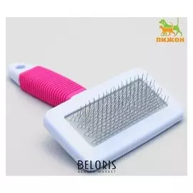 Пуходерка без капель с резиновой ручкой, средняя, 10 х 14 см