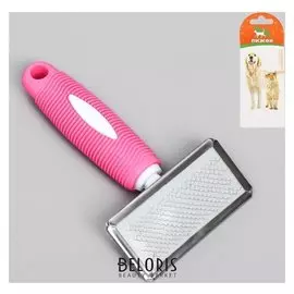 Пуходерка без капель с рифленой резиновой ручкой 9 х 15 см