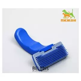 Пуходерка пластиковая с самоочисткой, 10 х 15 см, микс цветов